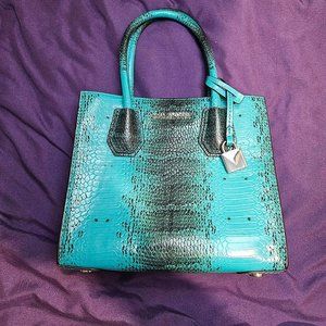 Michael Kors Small Merce Crossbody bag teal snake
